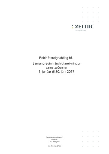 Vorschaubild Reitir fasteignafélag Halbjahresbericht 2017-h1