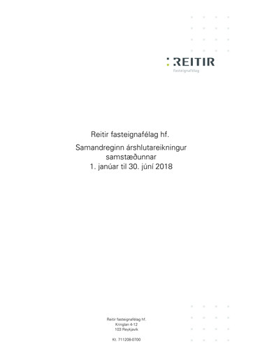 Vorschaubild Reitir fasteignafélag Halbjahresbericht 2018-h1