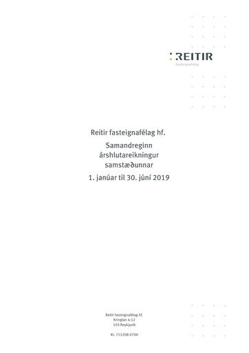 Vorschaubild Reitir fasteignafélag Halbjahresbericht 2019-h1