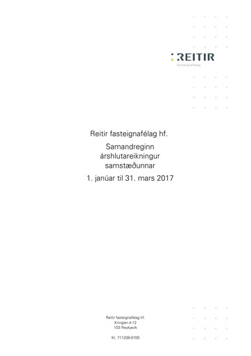 Vorschaubild Reitir fasteignafélag Quartalsbericht 2017-q1