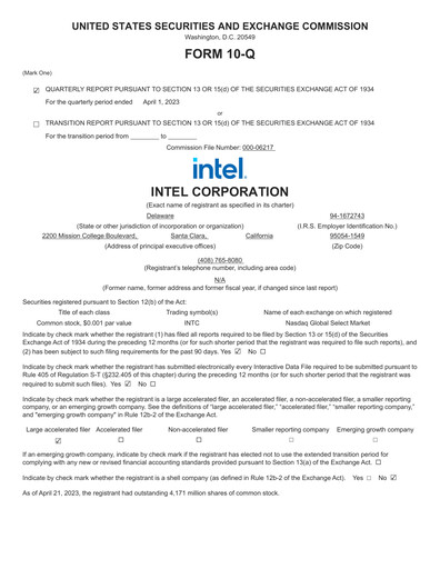 Vorschaubild Intel Quartalsbericht 2023-q1