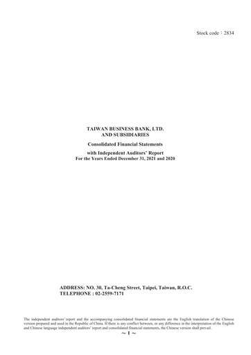 Thumbnail Taiwan Business Bank
 Financial Statement 2021