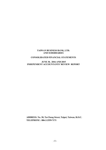 Thumbnail Taiwan Business Bank
 Half-year Report 2016-h1