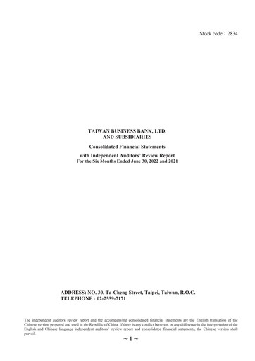 Thumbnail Taiwan Business Bank
 Half-year Report 2022-h1