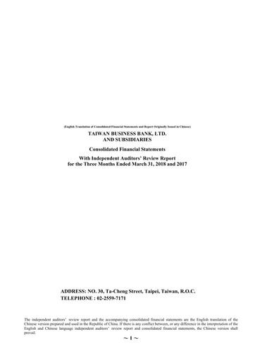 Thumbnail Taiwan Business Bank
 Quarterly Report 2018-q1