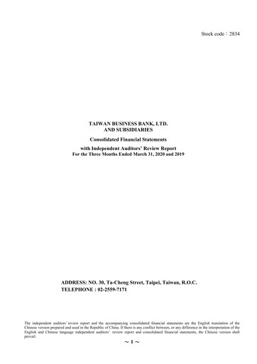 Thumbnail Taiwan Business Bank
 Quarterly Report 2020-q1