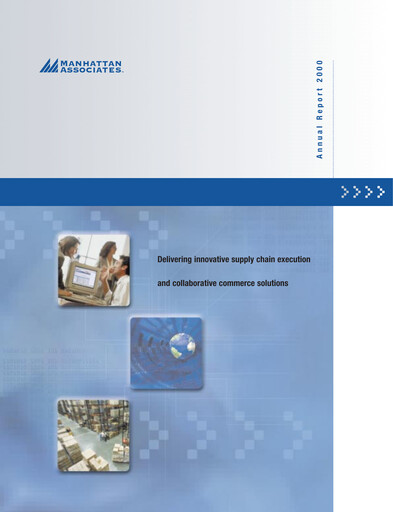 Thumbnail Manhattan Associates
 Annual Report 2000