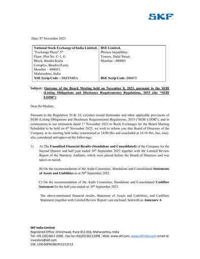 Thumbnail SKF India Quarterly Report 2023-q2