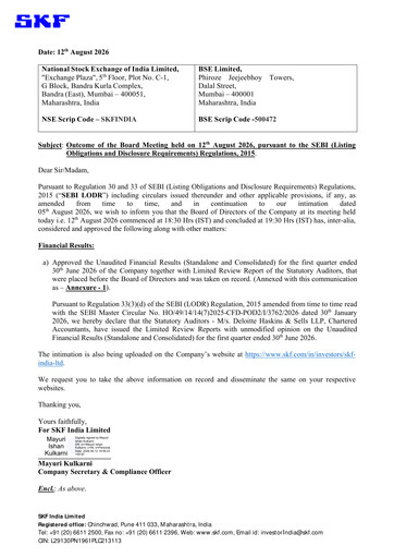Thumbnail SKF India Quarterly Report 2026-q1