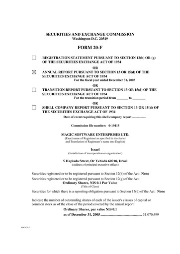 Thumbnail Magic Software Annual Report 2005