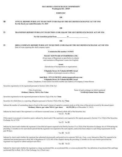 Thumbnail Magic Software Annual Report 2015