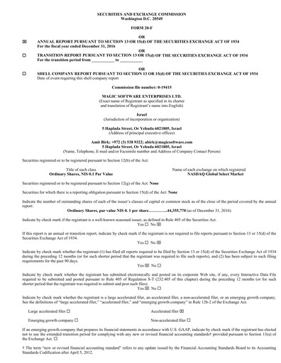 Thumbnail Magic Software Annual Report 2016