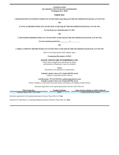 Thumbnail Magic Software Annual Report 2021