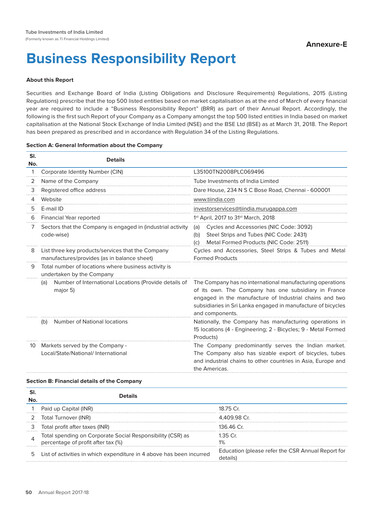 Thumbnail Tube Investments of India ESG Report 2017-2018