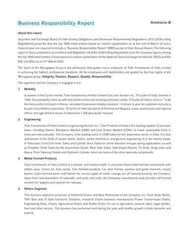Thumbnail Tube Investments of India ESG Report 2021-2022