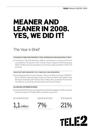 Thumbnail Tele2 Annual Report 2008