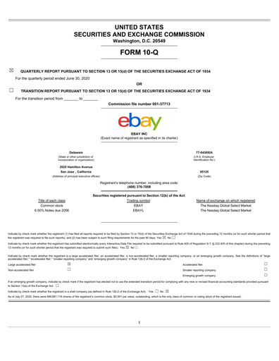 Thumbnail eBay Quarterly Report 2020-q2