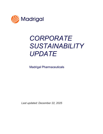 Thumbnail Madrigal Pharmaceuticals
 Sustainability Report 2025