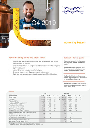 Thumbnail Alfa Laval
 Quarterly Report 2019-q4