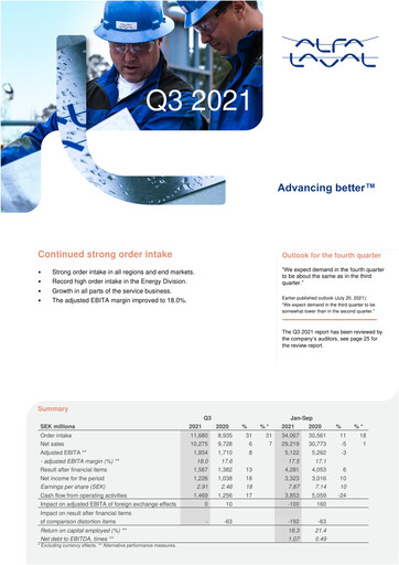 Thumbnail Alfa Laval
 Quarterly Report 2021-q3
