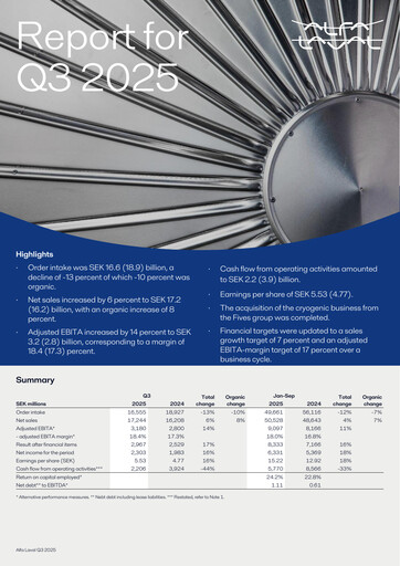 Thumbnail Alfa Laval
 Quarterly Report 2025-q3