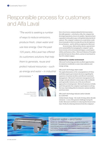 Thumbnail Alfa Laval
 Sustainability Report 2007