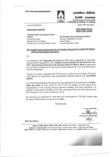 Thumbnail SJVN
 Financial Statement 2017-2018