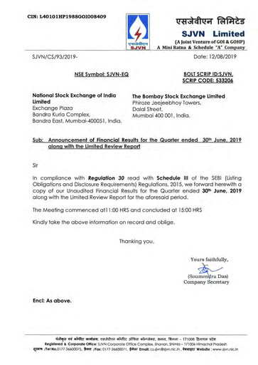 Thumbnail SJVN
 Quarterly Report 2019-q1