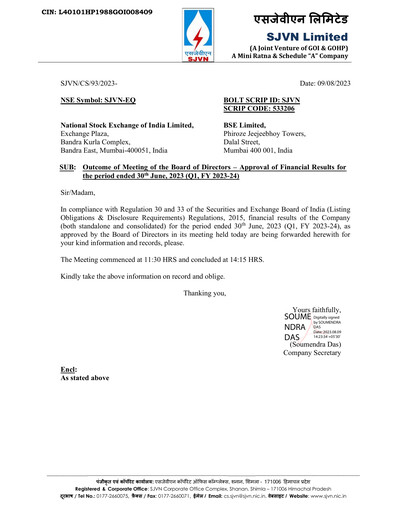 Thumbnail SJVN
 Quarterly Report 2023-q1