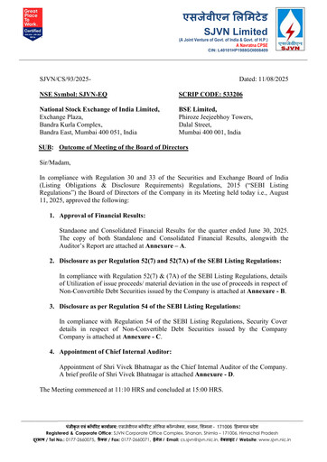 Thumbnail SJVN
 Quarterly Report 2025-q1
