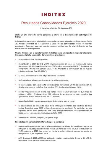 Thumbnail Inditex Financial Report 2020