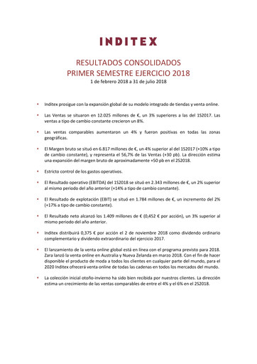 Thumbnail Inditex Half-year Report 2018-h1
