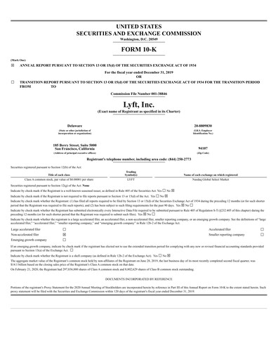 Thumbnail Lyft Annual Report 2019