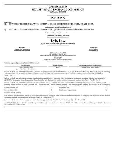Thumbnail Lyft Quarterly Report 2019-q2