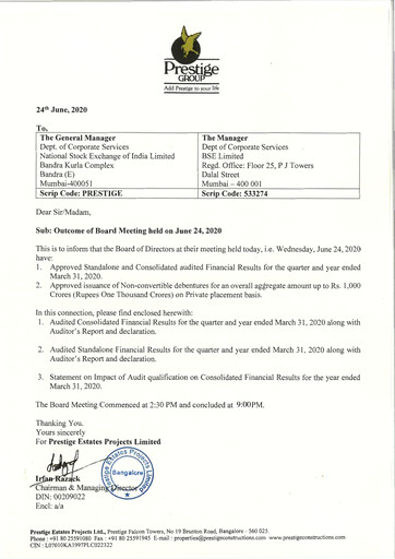 Thumbnail Prestige Group
 Financial Statement 2019-2020