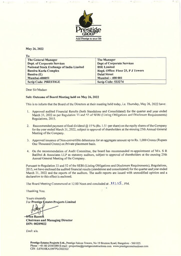 Thumbnail Prestige Group
 Financial Statement 2021-2022