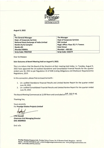 Thumbnail Prestige Group
 Quarterly Report 2022-q1