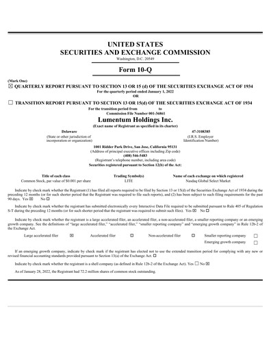 Thumbnail Lumentum Quarterly Report 2022-q2