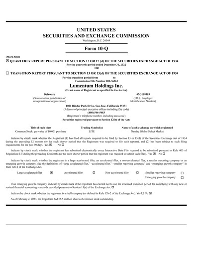 Thumbnail Lumentum Quarterly Report 2023-q2