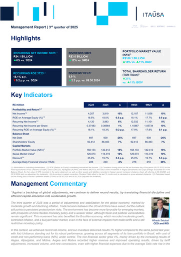 Vorschaubild Itaúsa Quartalsbericht 2025-q3