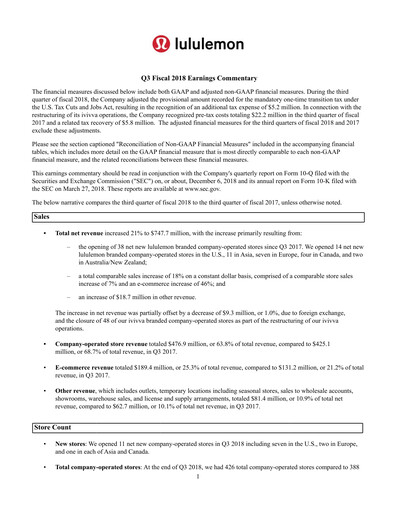 Thumbnail lululemon athletica Quarterly Report 2018-q3