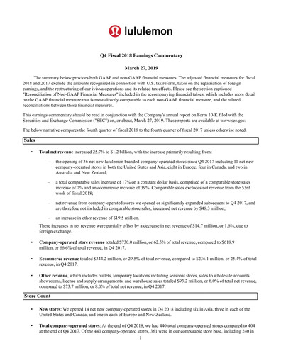 Thumbnail lululemon athletica Quarterly Report 2018-q4