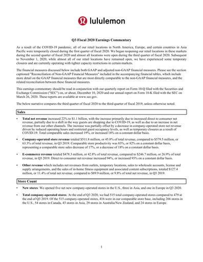 Thumbnail lululemon athletica Quarterly Report 2020-q3