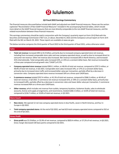 Thumbnail lululemon athletica Quarterly Report 2022-q3