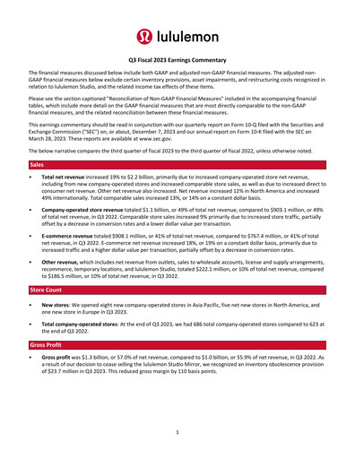 Thumbnail lululemon athletica Quarterly Report 2023-q3