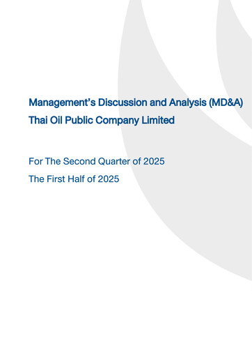 Thumbnail Thai Oil Quarterly Report 2025-q2