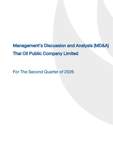 Thumbnail Thai Oil Quarterly Report 2026-q2