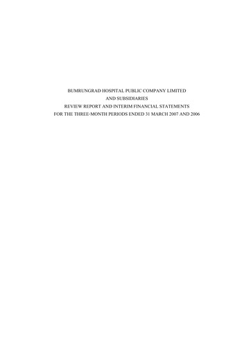 Thumbnail Bumrungrad Hospital Quarterly Report 2007-q1