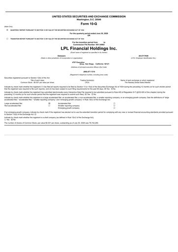 Thumbnail LPL Financial
 Quarterly Report 2026-q2