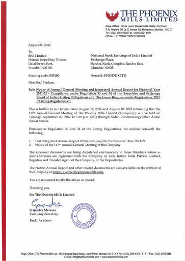 Thumbnail Phoenix Mills
 Annual Report 2021-2022